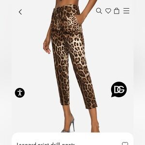 🔥Dolce & Gabbans Ladies Leopard Drill pants size 42 NWT